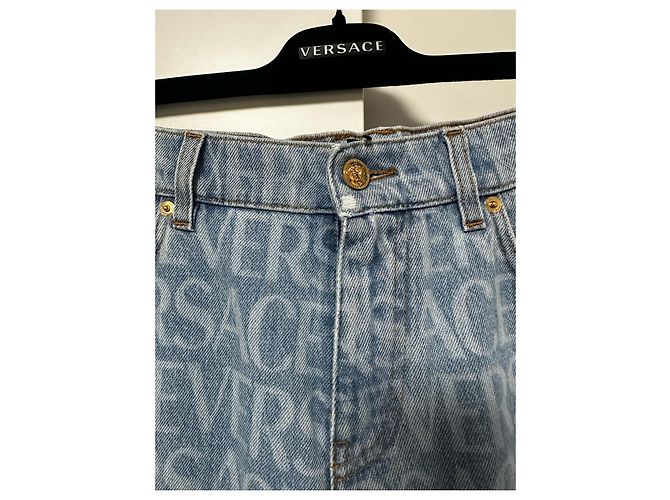 Jeans Versace All-Over Blu chiaro - vista 3