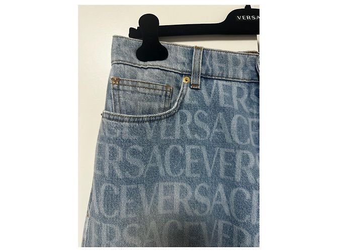 Jeans Versace All-Over Blu chiaro - vista 4