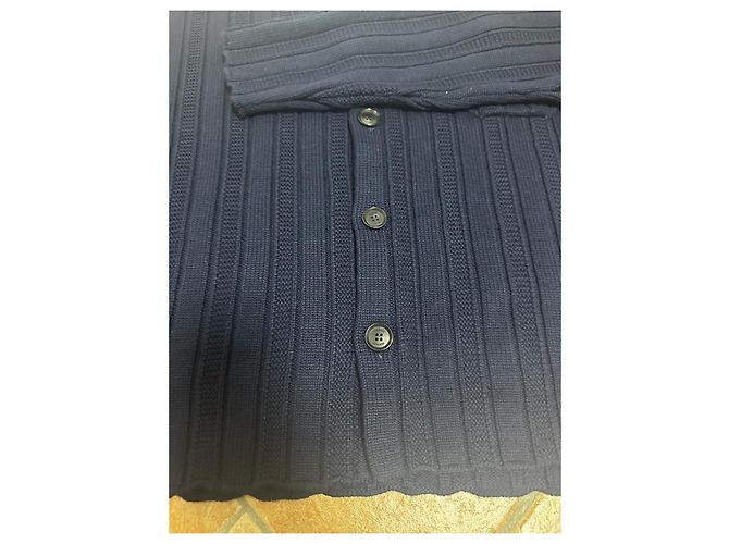 Blauer Strickcardigan von Versace Weiß Marineblau - Ansicht 6