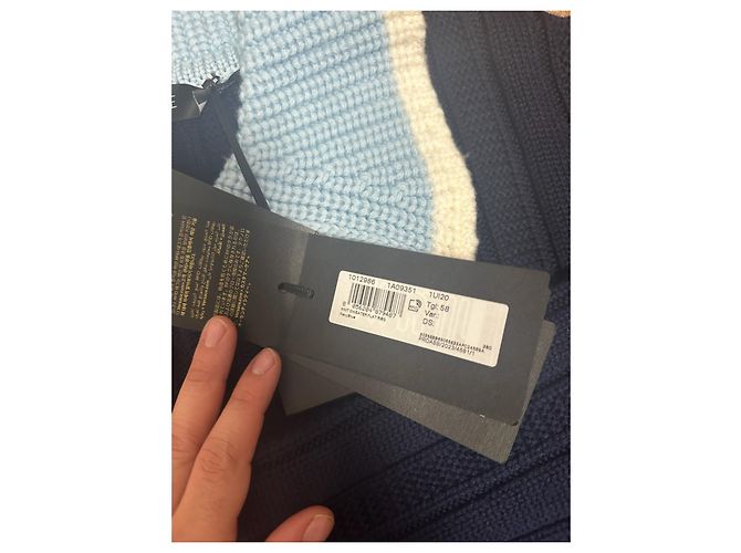 Blauer Strickcardigan von Versace Weiß Marineblau - Ansicht 7