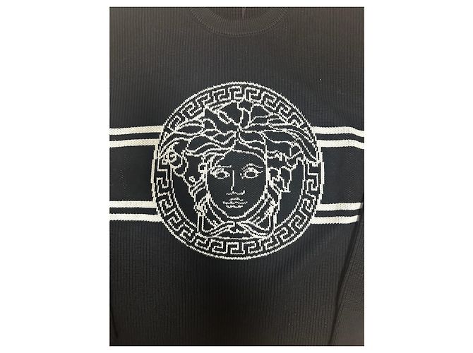Versace Black Knit Sweatshirt White - view 3