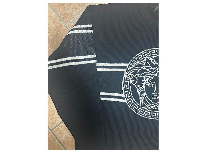 Versace Black Knit Sweatshirt White - view 4