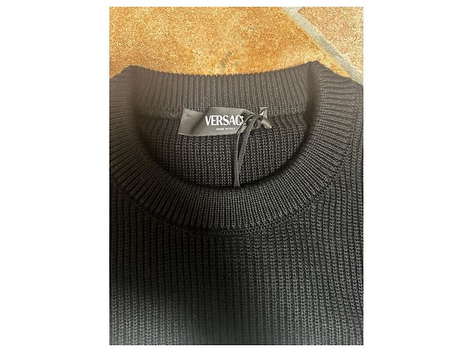 Versace Black Knit Sweatshirt White - view 5