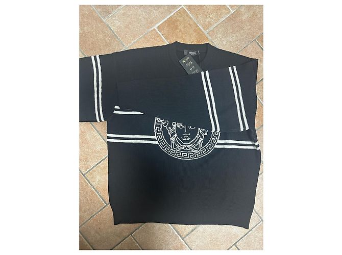 Versace Black Knit Sweatshirt White - view 7