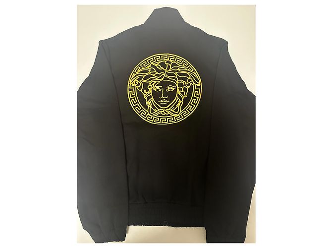 Felpa nera con zip Versace Nero D'oro - vista 10