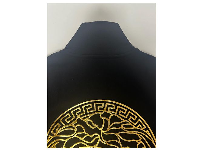 Felpa nera con zip Versace Nero D'oro - vista 12