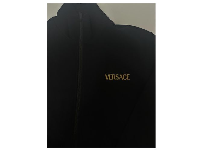 Felpa nera con zip Versace Nero D'oro - vista 3