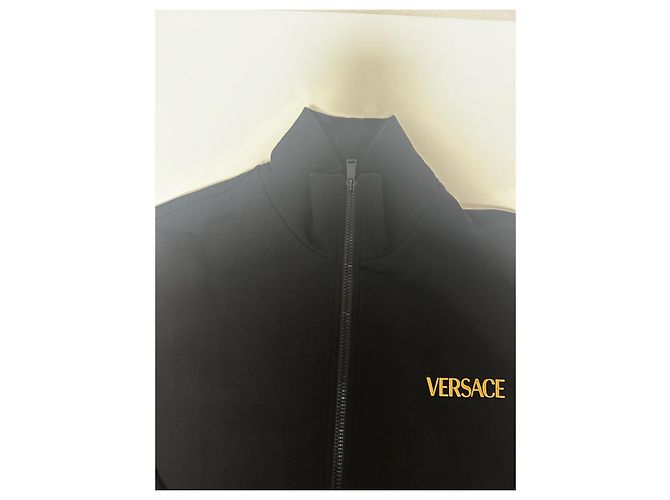 Felpa nera con zip Versace Nero D'oro - vista 4
