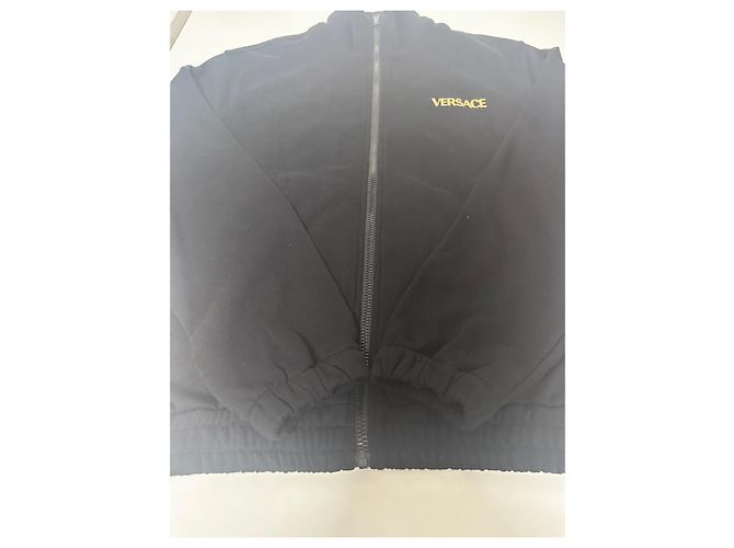 Felpa nera con zip Versace Nero D'oro - vista 5