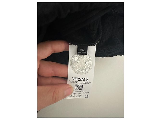 Felpa nera con zip Versace Nero D'oro - vista 6