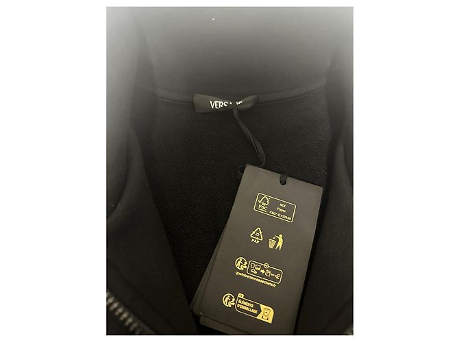 Felpa nera con zip Versace Nero D'oro - vista 7