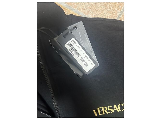 Felpa nera con zip Versace Nero D'oro - vista 5