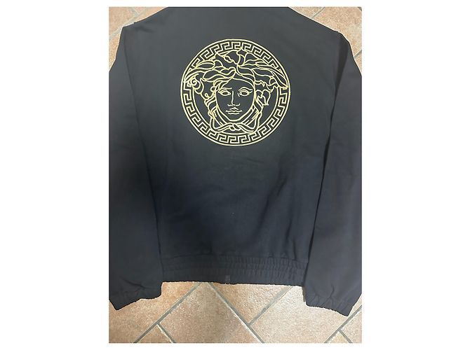 Felpa nera con zip Versace Nero D'oro - vista 7