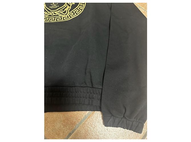 Felpa nera con zip Versace Nero D'oro - vista 8