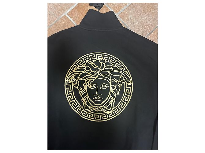 Felpa nera con zip Versace Nero D'oro - vista 9