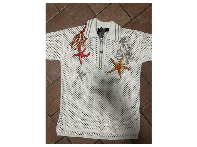 Camisa Polo de Crochet de Versace Blanco Multicolor - vista 2