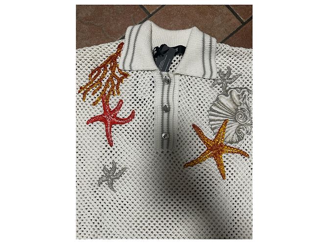 Camisa Polo de Crochet de Versace Blanco Multicolor - vista 3