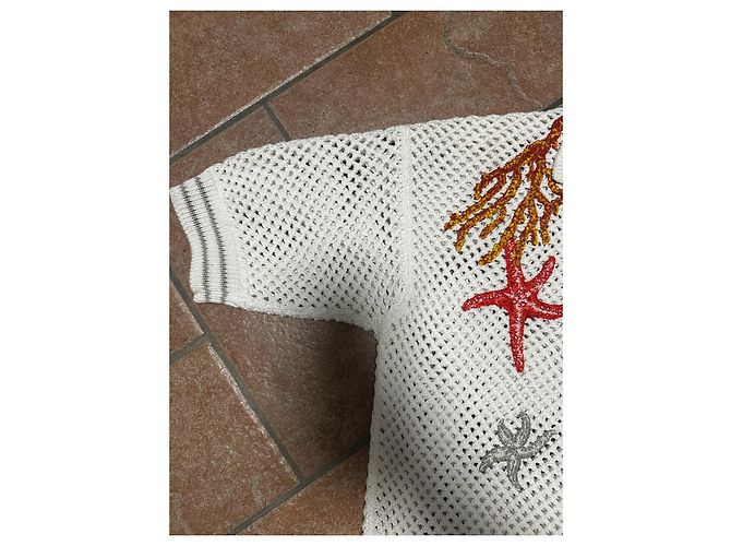 Camisa Polo de Crochet de Versace Blanco Multicolor - vista 4