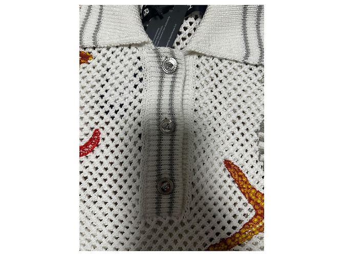 Camisa Polo de Crochet de Versace Blanco Multicolor - vista 5