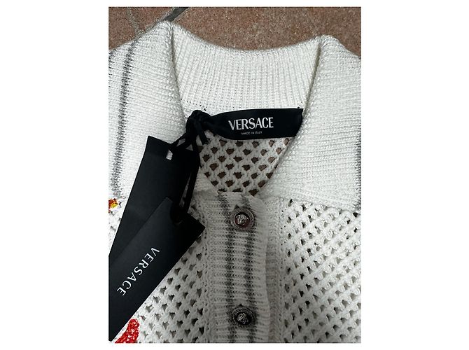 Camisa Polo de Crochet de Versace Blanco Multicolor - vista 6