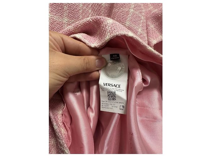 Versace Mini Kleid mit Rosa Karomuster Pink Weiß - Ansicht 6