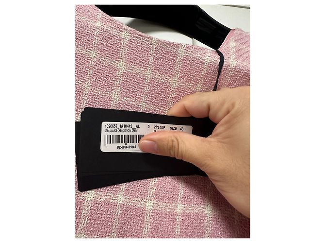 Versace Mini Kleid mit Rosa Karomuster Pink Weiß - Ansicht 7