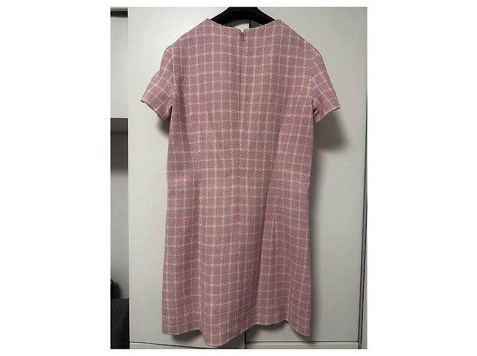 Versace Mini Kleid mit Rosa Karomuster Pink Weiß - Ansicht 8