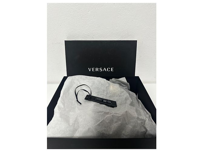 Schwarze Kunstfellslipper Medusa von Versace Golden - Ansicht 7