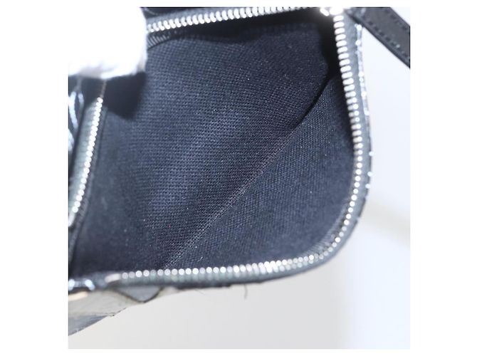 CHANEL Pochette Camelia PVC Nero Argento CC Auth 159324V - vista 20