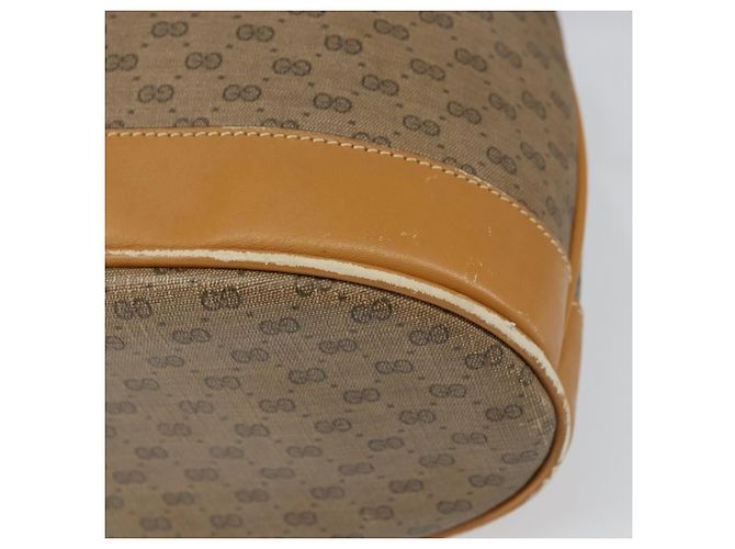 Gucci Borsa a Spalla Micro GG Supreme PVC Beige Oro Auth 160561 D'oro - vista 10