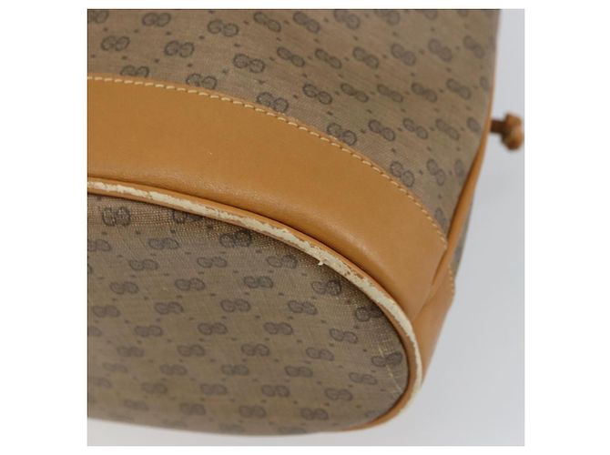 Gucci Borsa a Spalla Micro GG Supreme PVC Beige Oro Auth 160561 D'oro - vista 12
