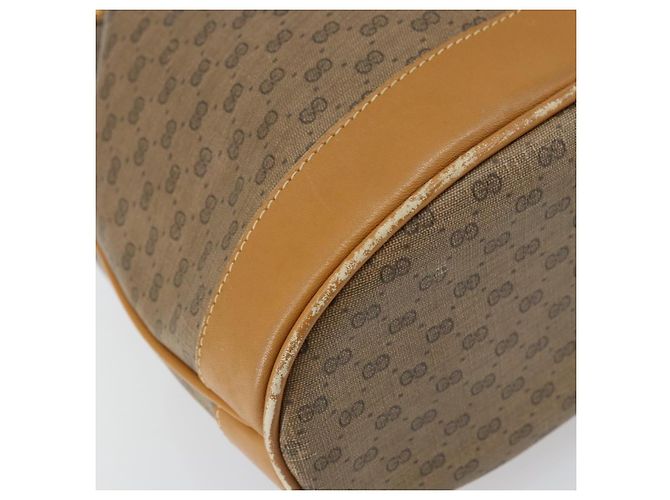 Gucci Borsa a Spalla Micro GG Supreme PVC Beige Oro Auth 160561 D'oro - vista 13