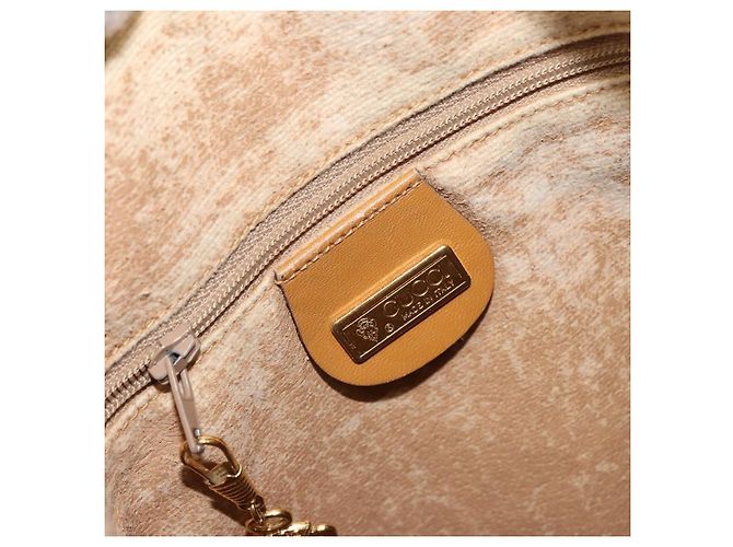 Gucci Borsa a Spalla Micro GG Supreme PVC Beige Oro Auth 160561 D'oro - vista 16