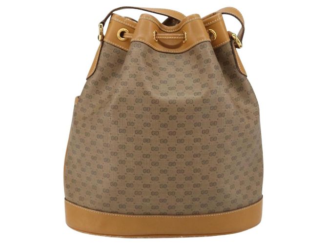 Gucci Borsa a Spalla Micro GG Supreme PVC Beige Oro Auth 160561 D'oro - vista 3