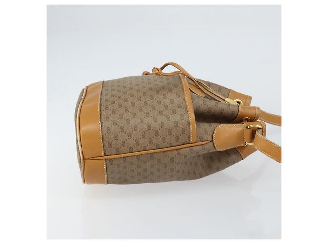 Gucci Borsa a Spalla Micro GG Supreme PVC Beige Oro Auth 160561 D'oro - vista 4