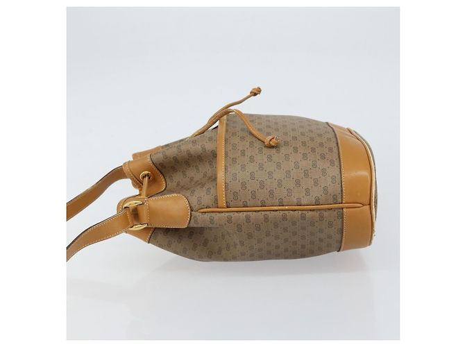 Gucci Borsa a Spalla Micro GG Supreme PVC Beige Oro Auth 160561 D'oro - vista 5