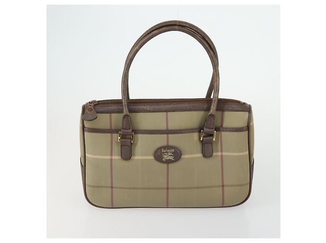 Autre Marque Borsa Burberrys Nova Check in tela e pelle 2 pezzi beige marrone Auth mr1572 - vista 2