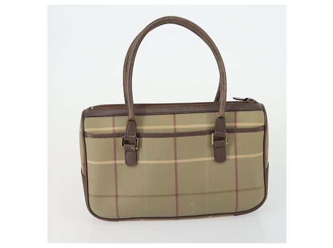 Autre Marque Borsa Burberrys Nova Check in tela e pelle 2 pezzi beige marrone Auth mr1572 - vista 3