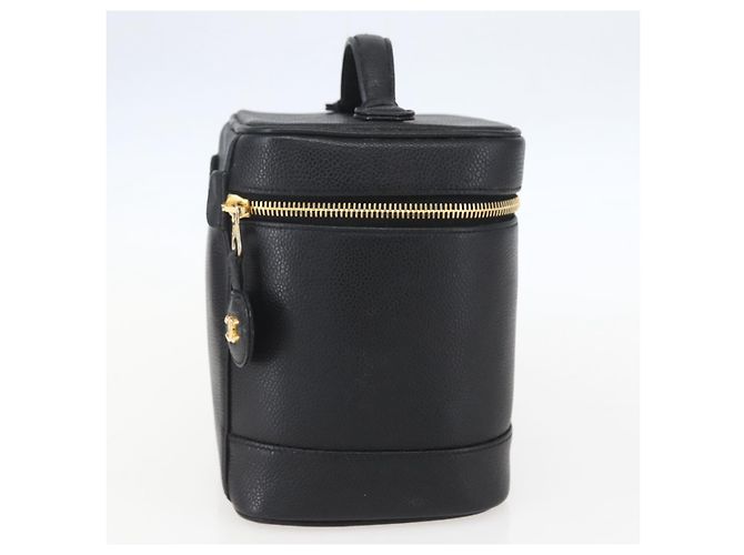 Pochette Vanity CHANEL in Pelle Caviar Nera Oro CC Auth bs31913 Nero D'oro - vista 4