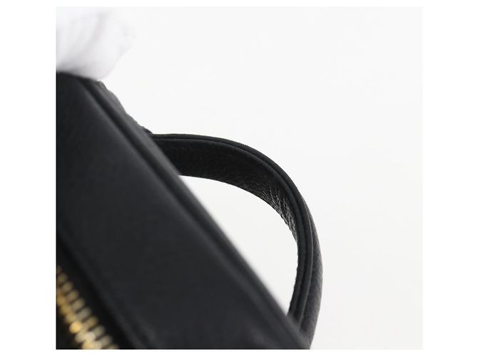 Pochette Vanity CHANEL in Pelle Caviar Nera Oro CC Auth bs31913 Nero D'oro - vista 8