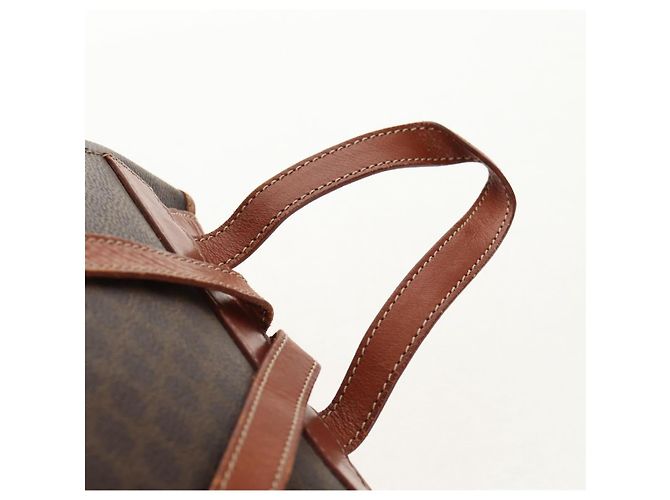 Céline CELINE Macadam Canvas Backpack PVC Leather Brown Gold Auth 156449 Golden - view 15