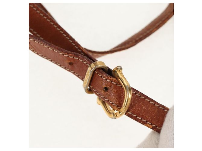 Céline CELINE Macadam Canvas Backpack PVC Leather Brown Gold Auth 156449 Golden - view 16