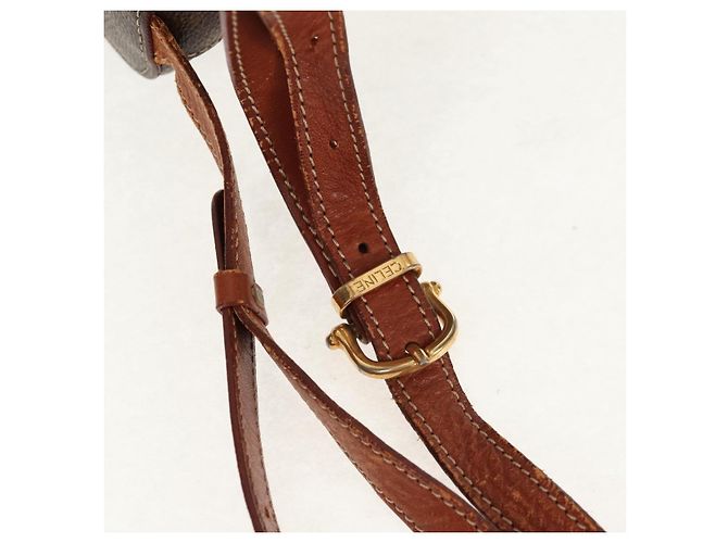 Céline CELINE Macadam Canvas Backpack PVC Leather Brown Gold Auth 156449 Golden - view 17