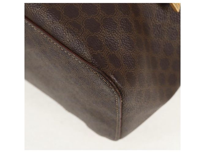 Céline CELINE Macadam Canvas Backpack PVC Leather Brown Gold Auth 156449 Golden - view 20