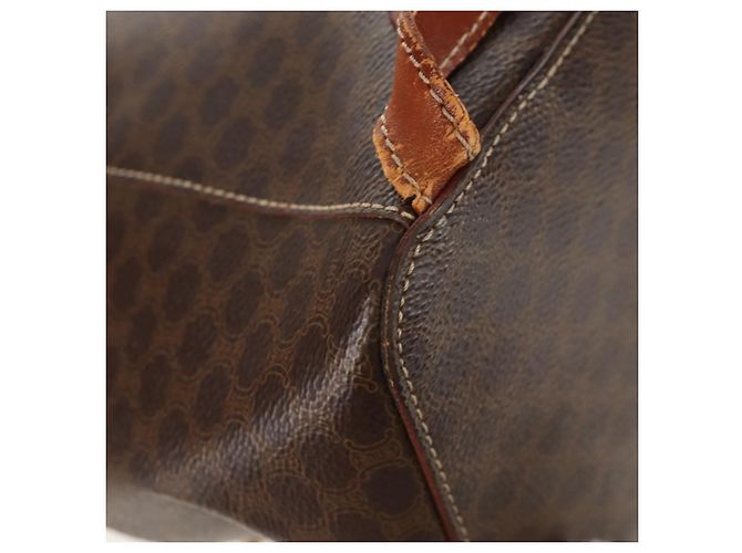 Céline CELINE Macadam Canvas Backpack PVC Leather Brown Gold Auth 156449 Golden - view 21