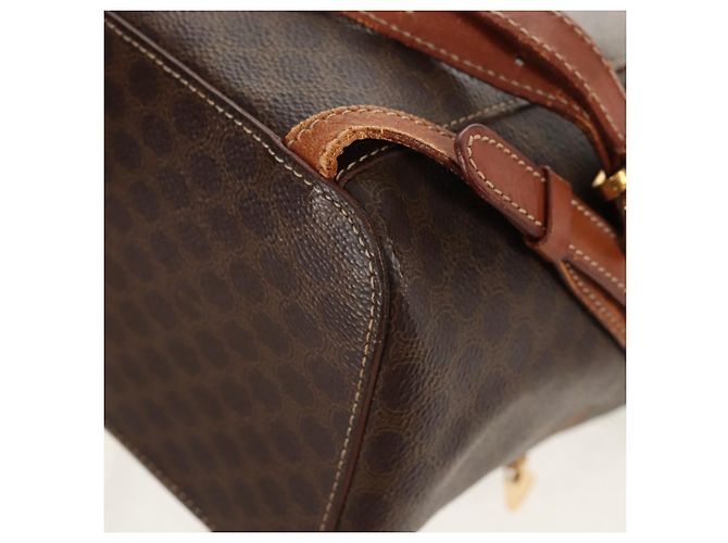 Céline CELINE Macadam Canvas Backpack PVC Leather Brown Gold Auth 156449 Golden - view 22