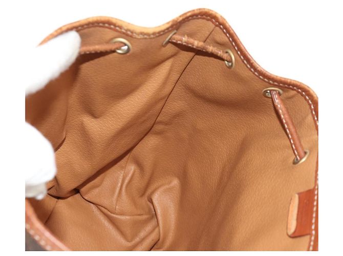 Céline CELINE Macadam Canvas Backpack PVC Leather Brown Gold Auth 156449 Golden - view 28