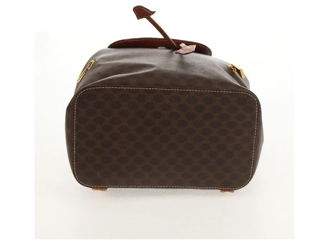 Céline CELINE Macadam Canvas Backpack PVC Leather Brown Gold Auth 156449 Golden - view 5