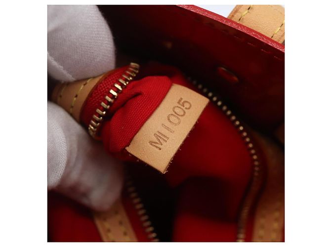 LOUIS VUITTON Monogram Vernis Reade PM Borsa a Mano Rossa M91088 LV Auth 158118 Rosso - vista 12