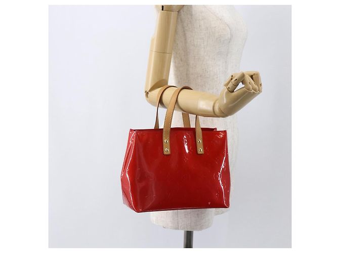 LOUIS VUITTON Monogram Vernis Reade PM Borsa a Mano Rossa M91088 LV Auth 158118 Rosso - vista 21
